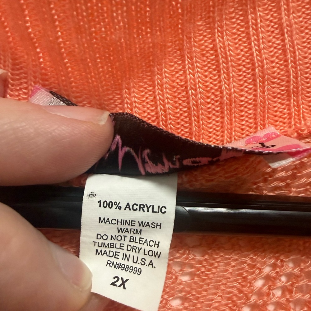 Chic Open-Front Coral Cardigan - Picture 6 of 6